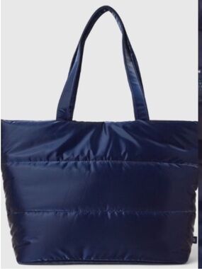 GAP Navy Metallic Puffer Tote Bag